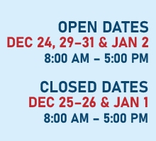 Open and closed dates